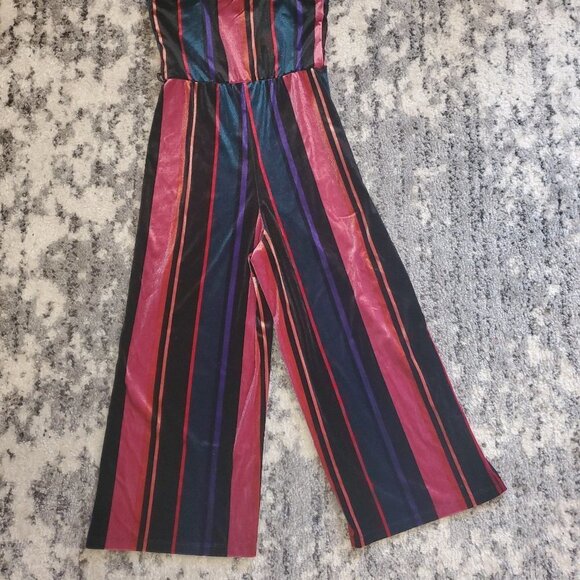 Speechless Velvet Striped Jumpsuit  EUC - Picture 9 of 14
